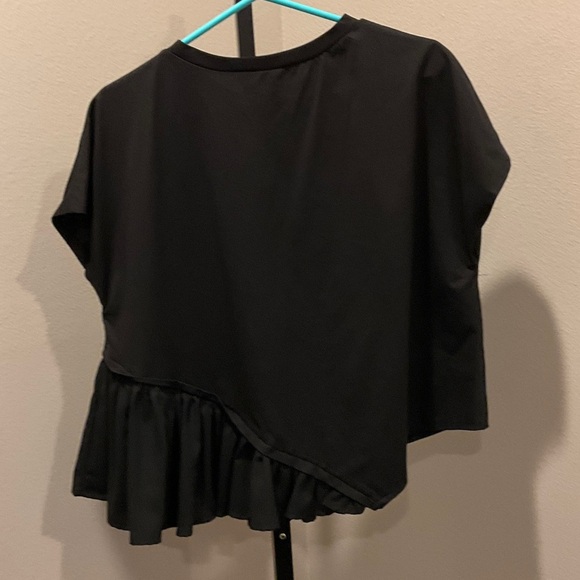 SHEIN Black Asymmetrical Ruffle Blouse NWOT - Picture 3 of 3